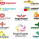 image of several logos on a logo design template