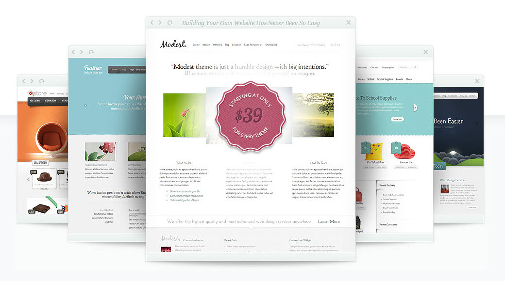 image of 5 templates from Elegant Themes